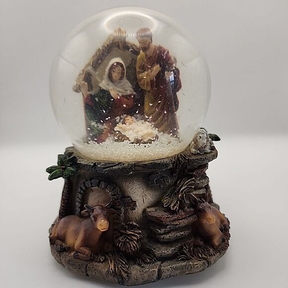 Kurt Adler Holy Family Musical Waterglobe Silent Night Christmas Nativity Scene - Picture 6 of 10